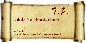 Takács Pantaleon névjegykártya